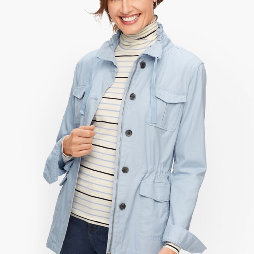 Talbots Sky Blue Utility Jacket for Women NWT